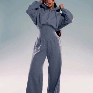 NEW WOMENS HOODED ZIP-THRU JUMPSUIT